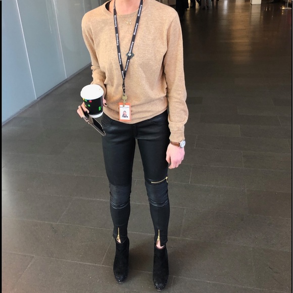 AS by DF 100% genuine leather textured/zipper pants - Picture 5 of 5